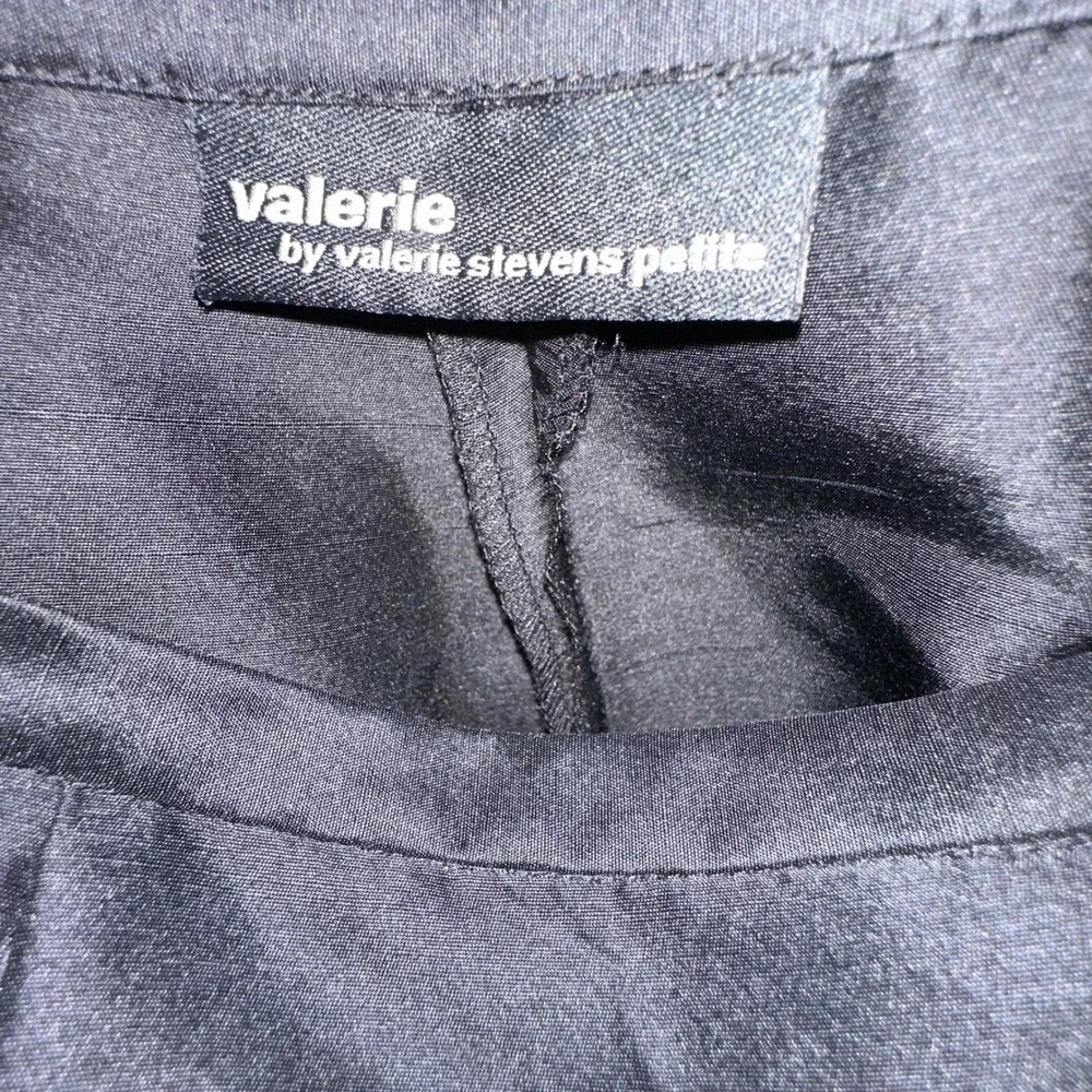 Valerie Stevens Petite Medium Black Vintage 100% Silk High Rise Tapered Pants